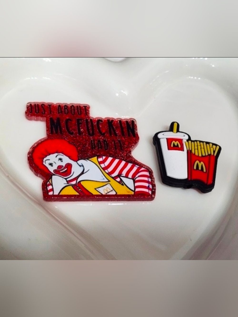 Spicy Funny Flatback Focal Bead Just About McF**kin Had It Keychain Bag Clip